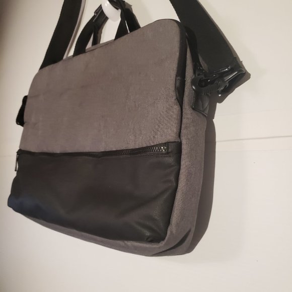 PX Los Angeles laptop bag grey black shoulder strap hand grips multiple pockets - Picture 10 of 13